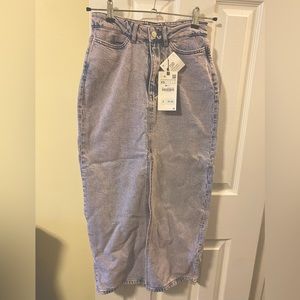 Zara below the knee denim skirt